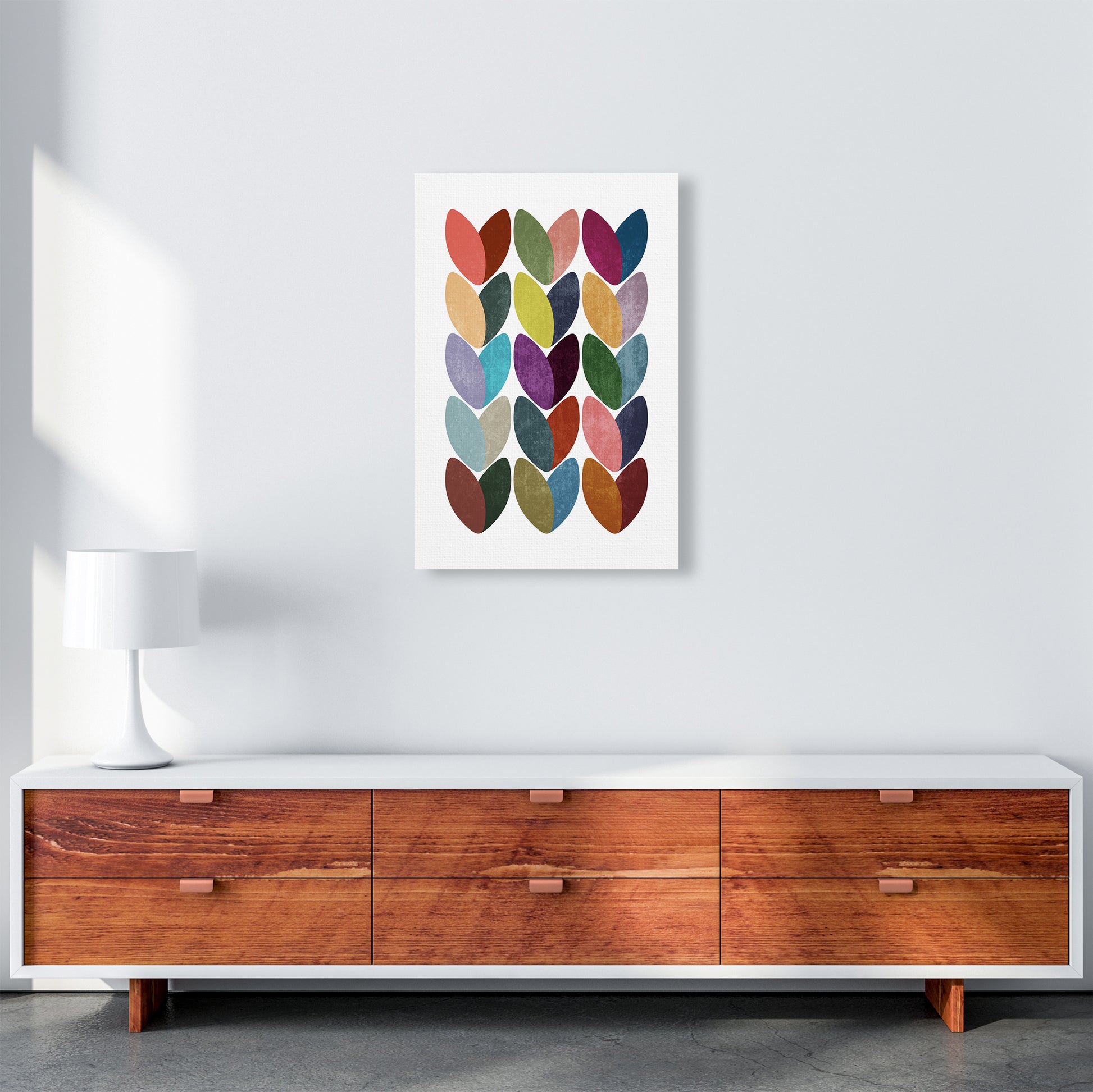 Scandinavian Hearts Wall Art Print A A2 Canvas