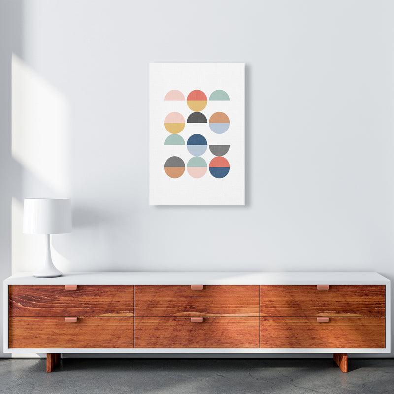 Simple Circles with Texture B A2 Canvas