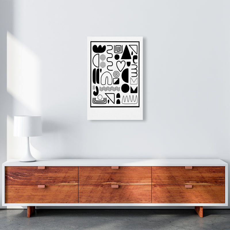 Black and White Scandinavian Shapes A2 Canvas
