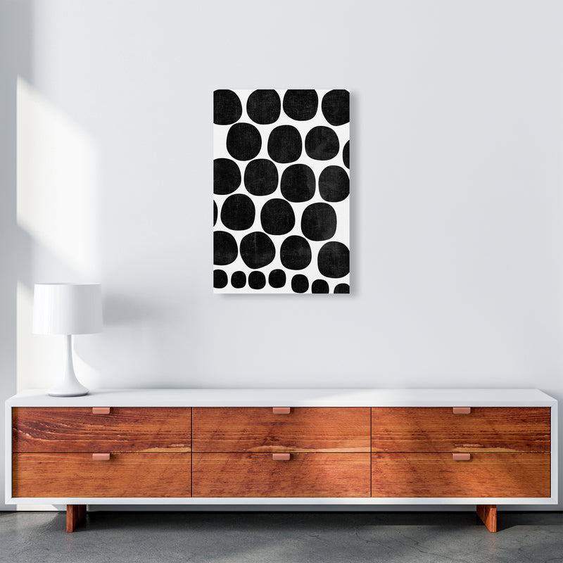 Black Grunge Circles Original A2 Canvas