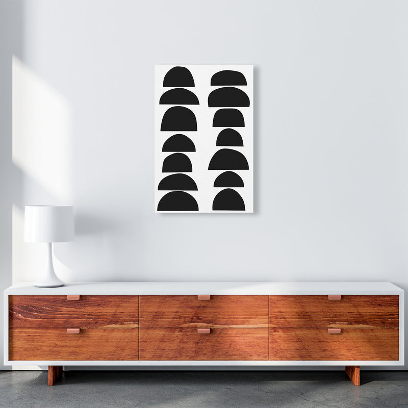 Black Half Circles Original A2 Canvas