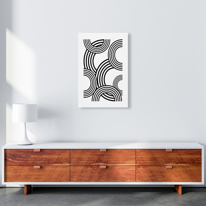 Multi Rainbow Black and White A2 Canvas