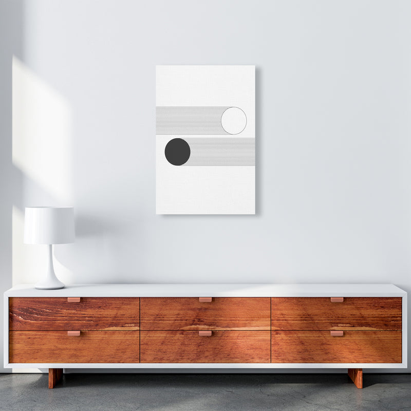 Mid Century Bauhaus Abstract Black and White A2 Canvas