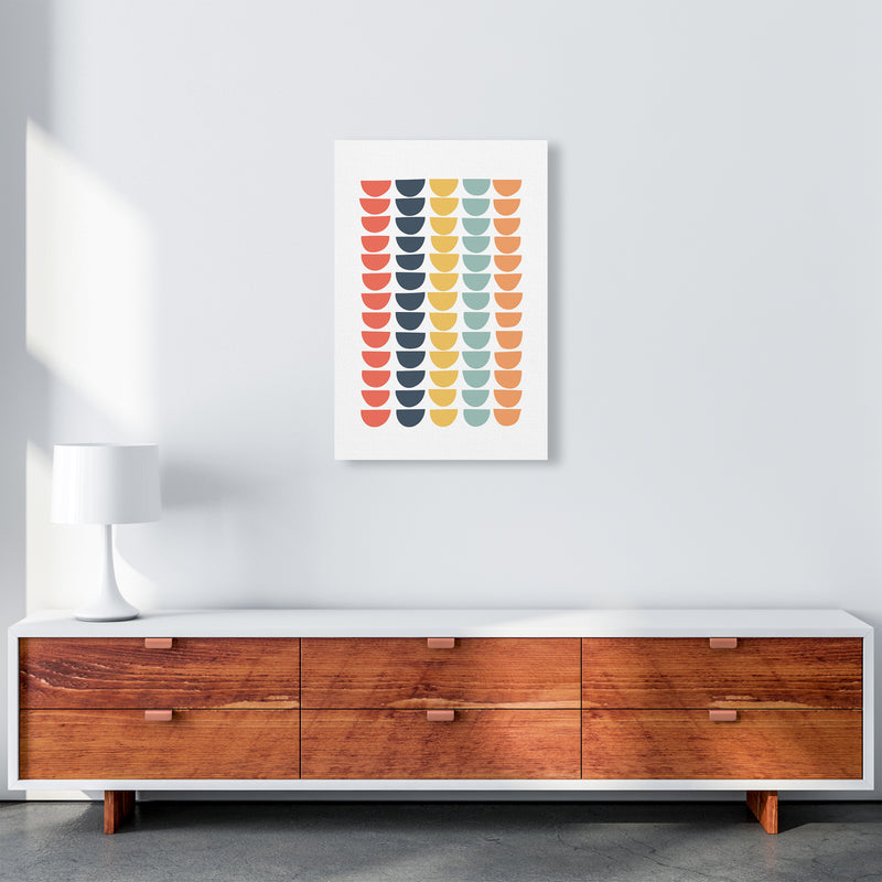 Retro Multicolor Half Circles Original A2 Canvas