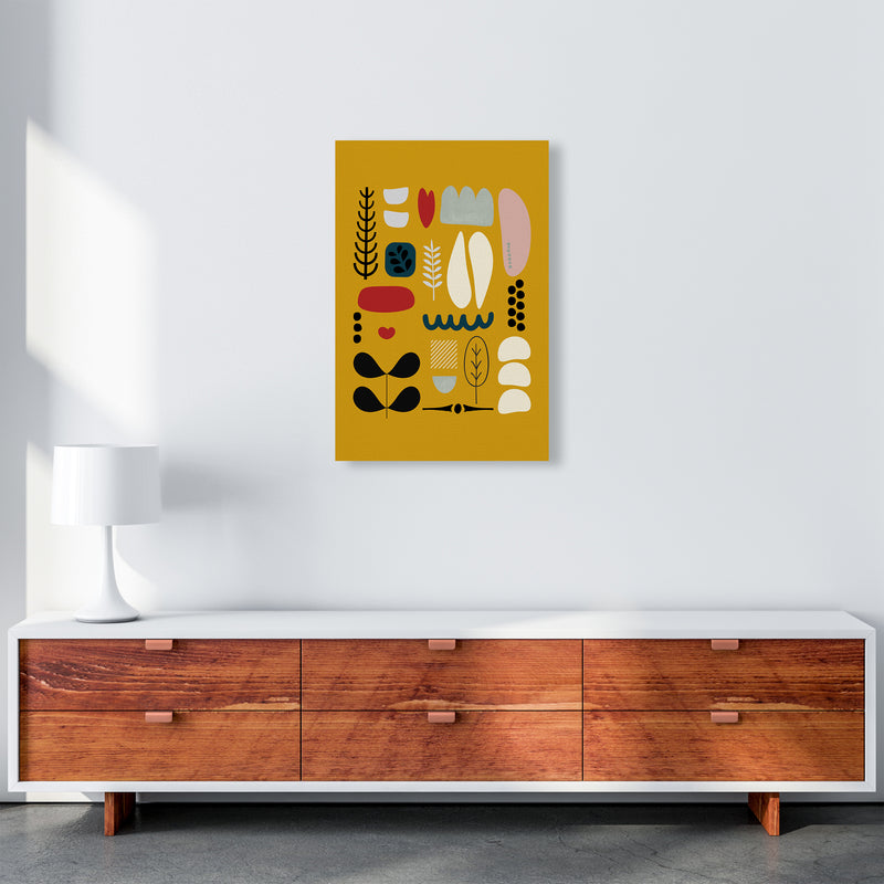 Scandinavian Folk on Yellow Original A2 Canvas