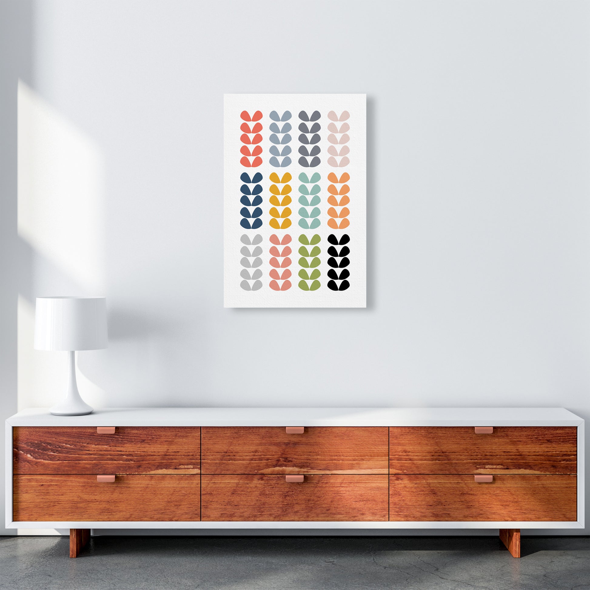 Scandinavian Folk Rainbow Leaves Original A2 Canvas