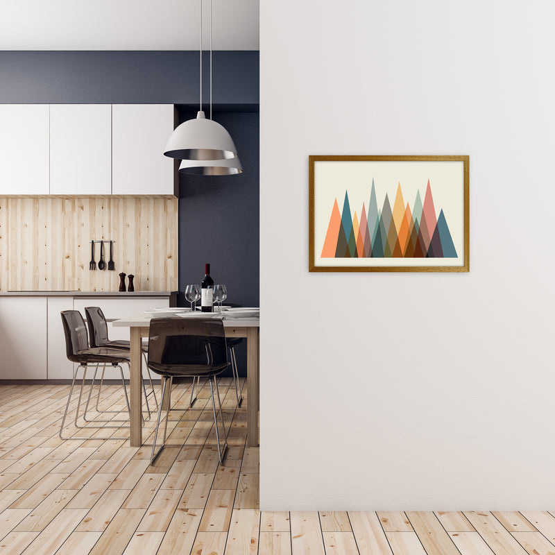 Mid Century Abstract Mountain Original A2 Print Only