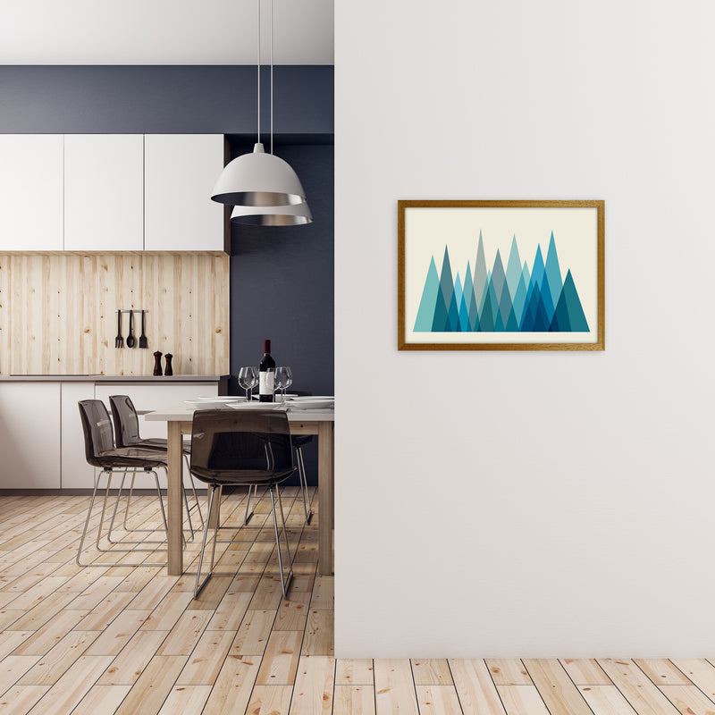 Mid Century Blue Mountains Original A2 Print Only