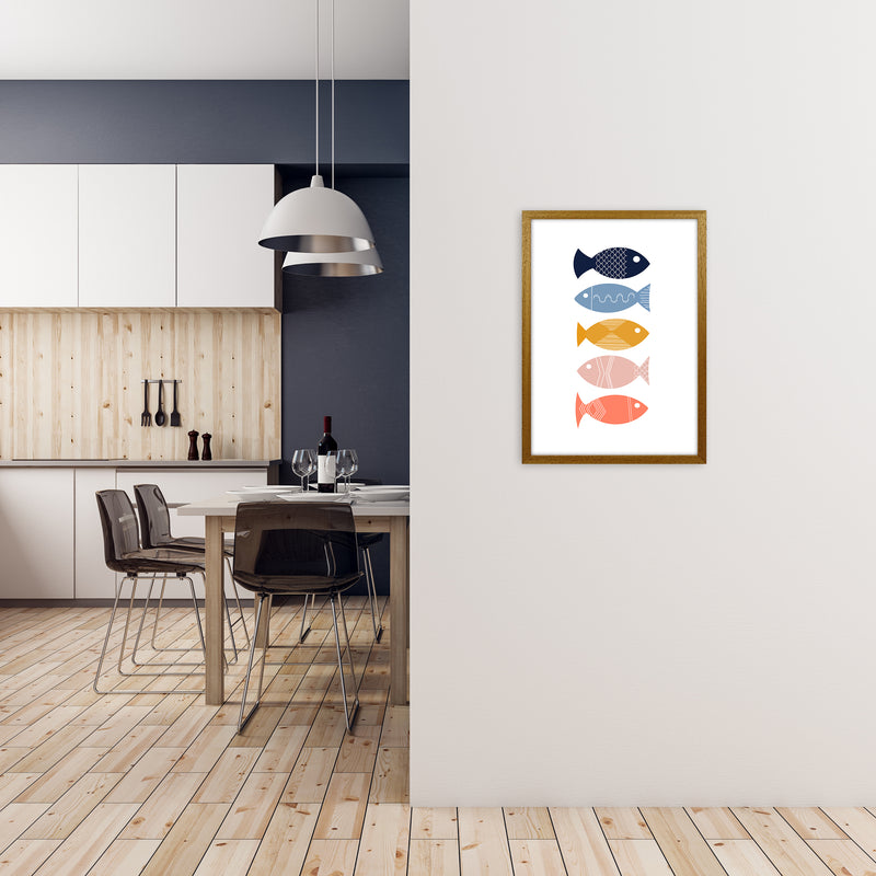 Scandi Mid Mod Fish Original A2 Print Only