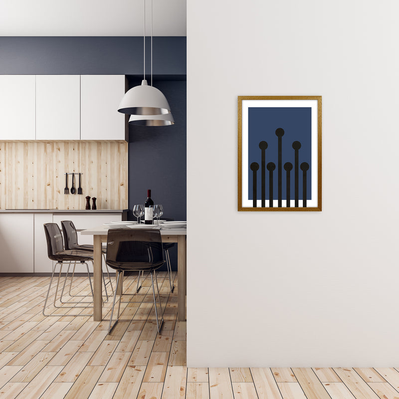 Black and Blue Scandinavian Art A2 Print Only