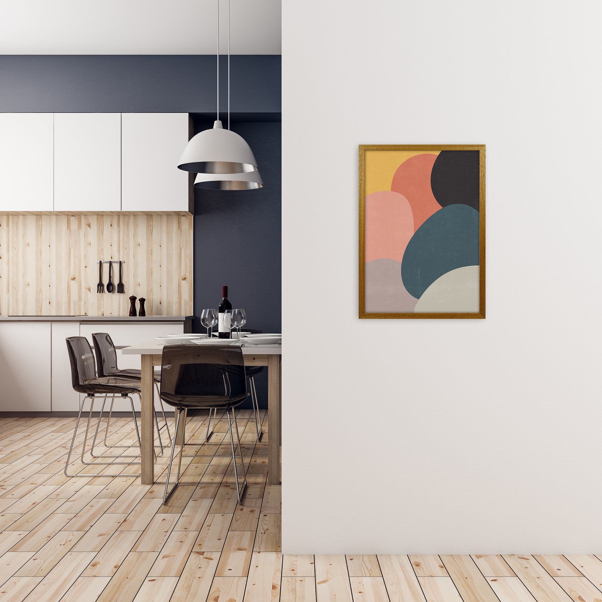 Colorful Abstract Shapes Original A2 Print Only
