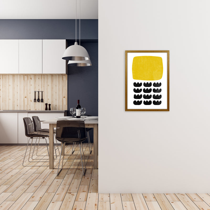 Yellow and Black Abstract Original A2 Print Only