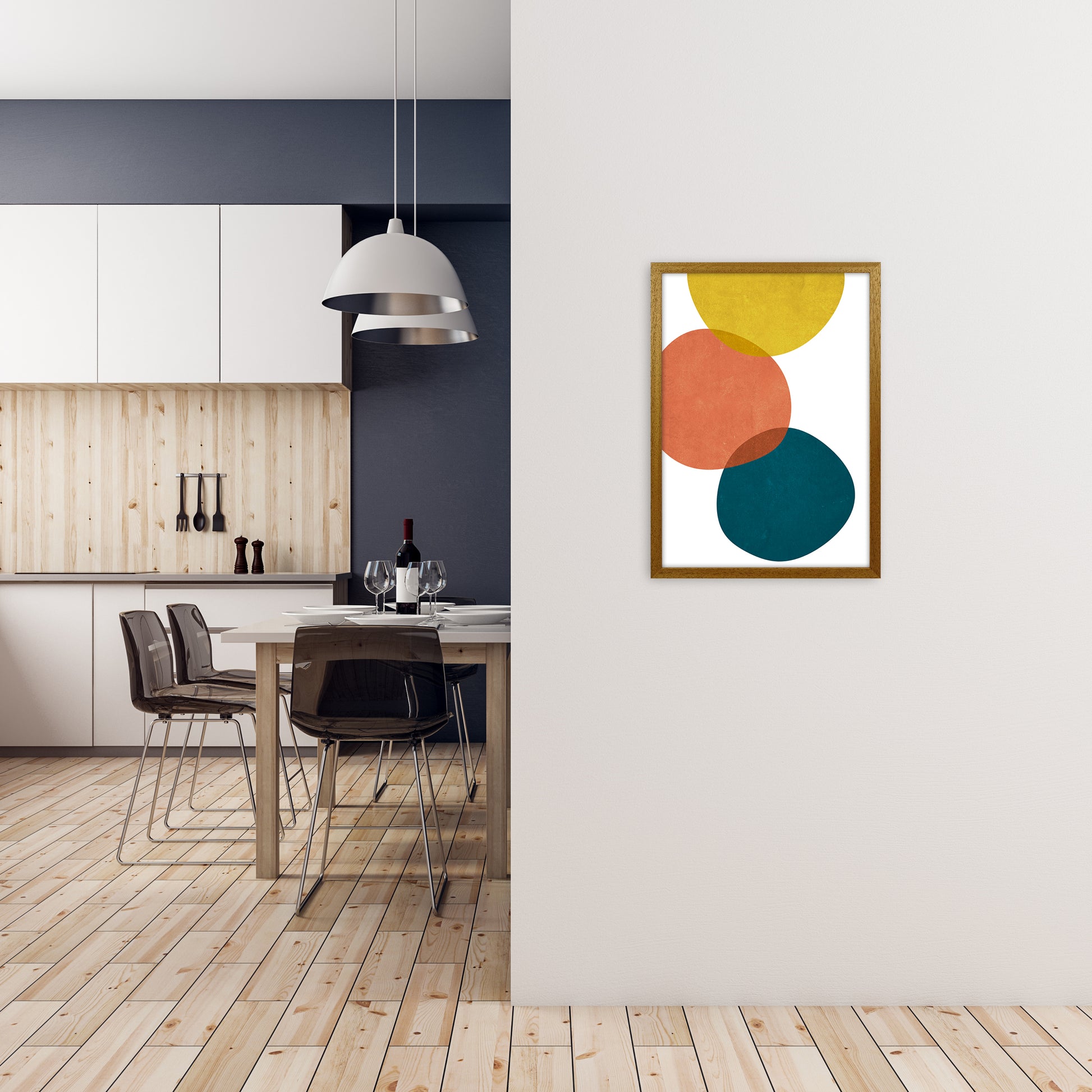 Yellow Red Blue Abstract Original A2 Print Only