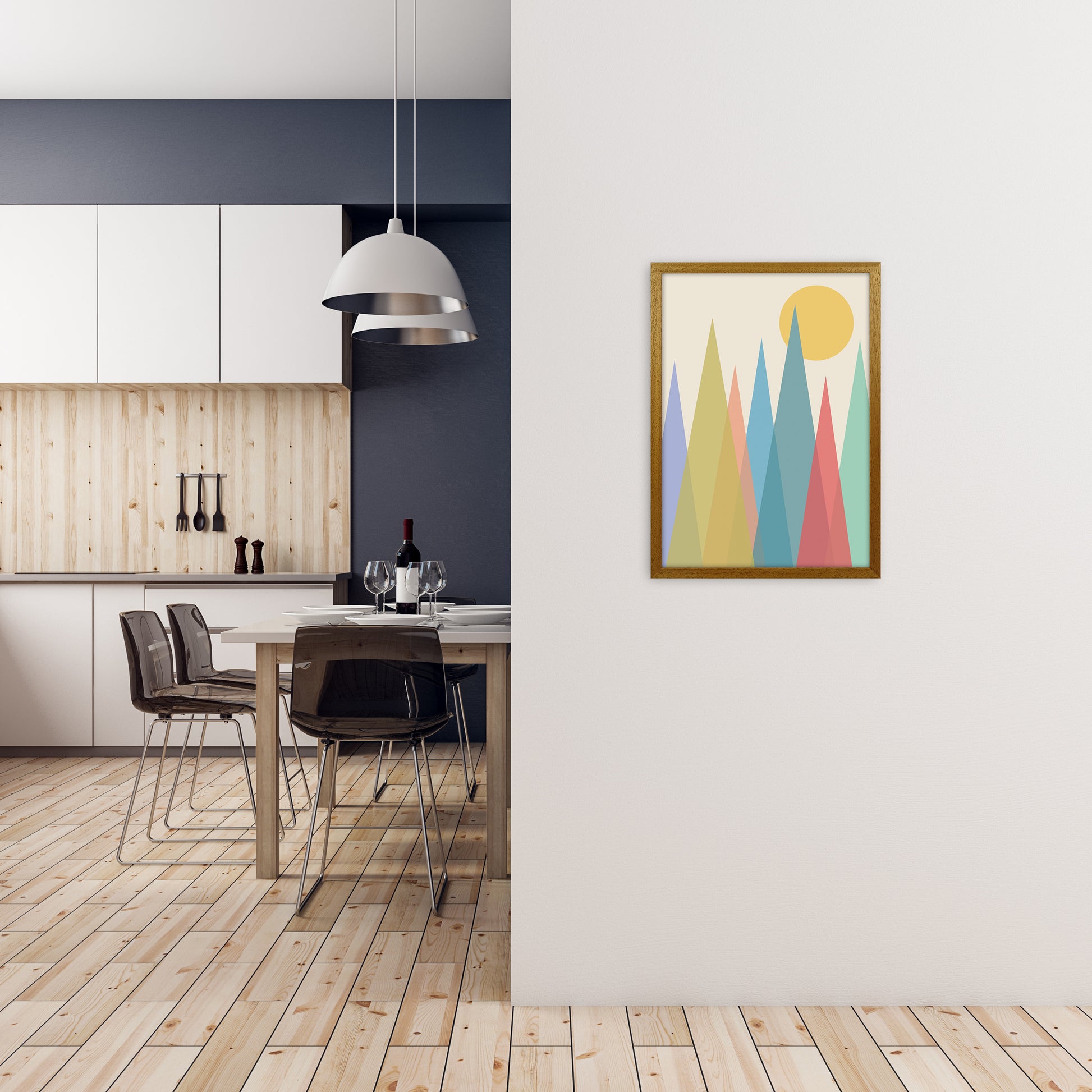 Day and Night Nursery Mid Century Modern Art Prints Day A A2 Print Only