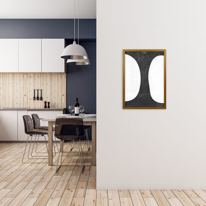 Mid Century Black and White Grunge Wall Art A A2 Print Only