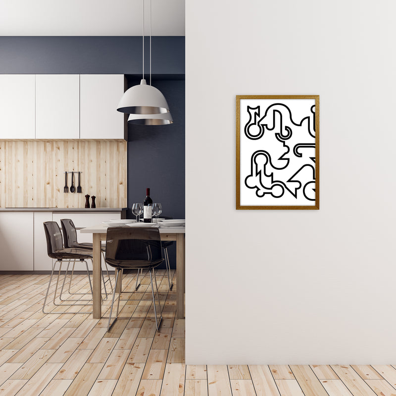 Abstract Black and White Minimal Line Left Art Print by Print Punk Studio A2 Print Only