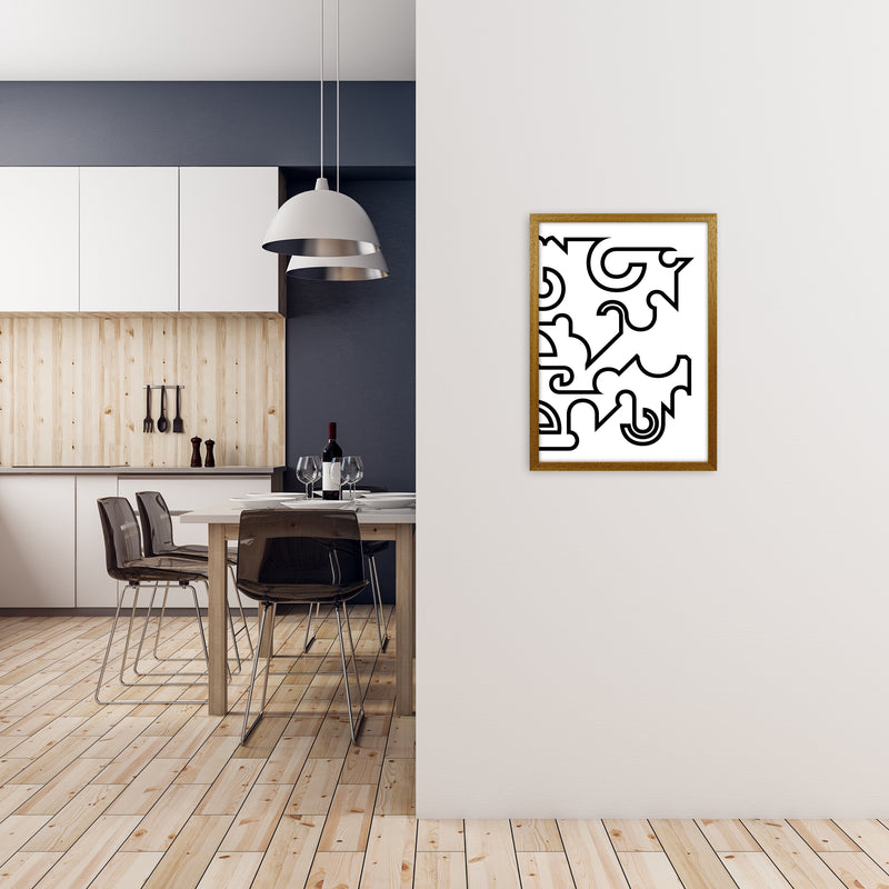 Abstract Black and White Minimal Line Right Art Print by Print Punk Studio A2 Print Only