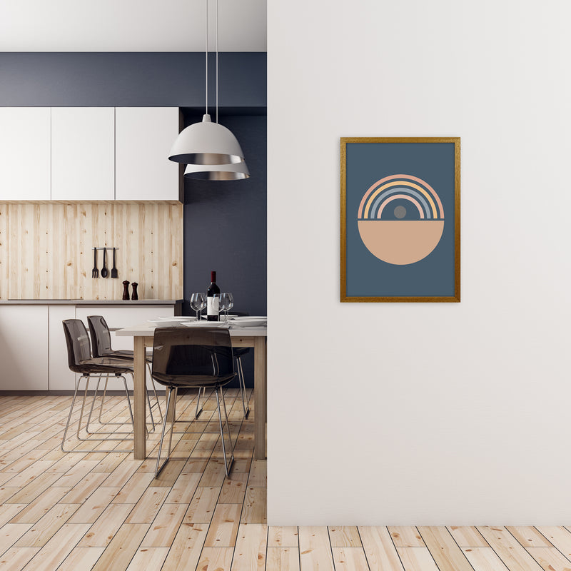 Mid Century Blue Wall Art Print B A2 Print Only