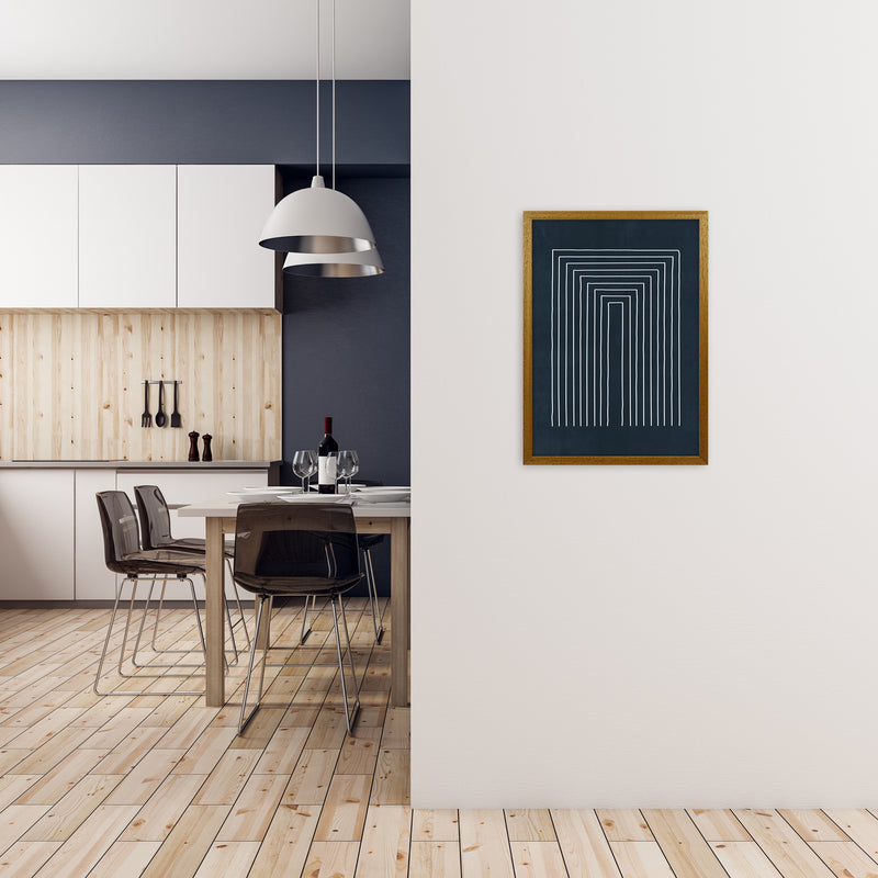 Mid Century Modern Blue Print A A2 Print Only
