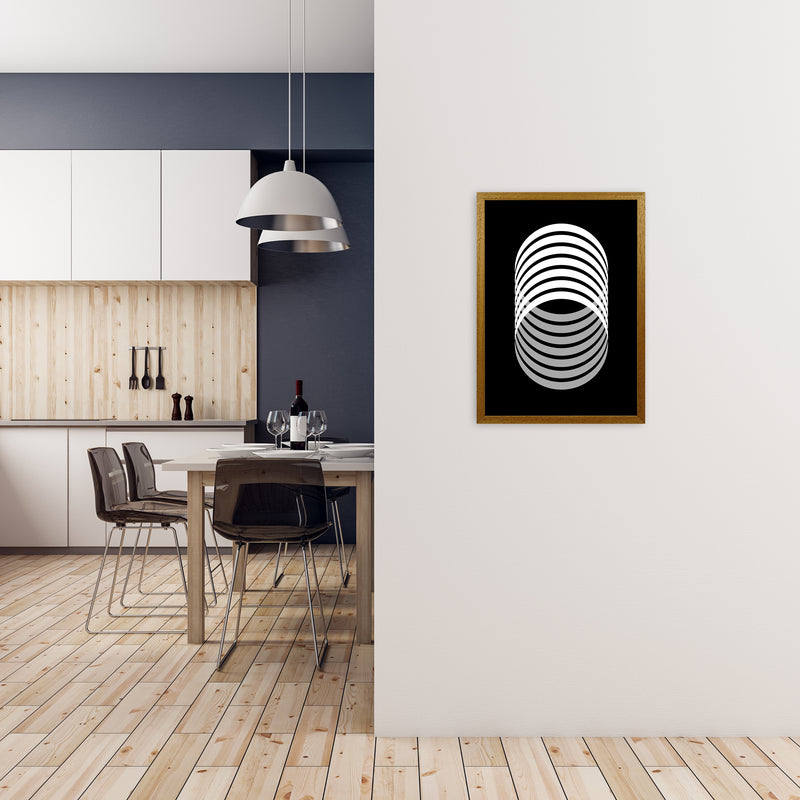 Abstract Modern Back and White Circles Original A2 Print Only