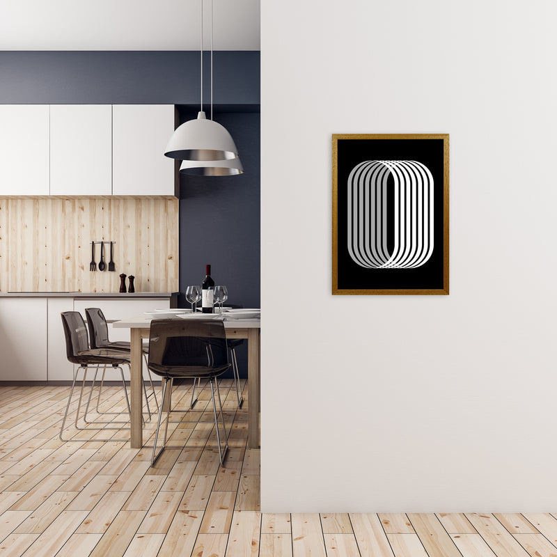Abstract Modern Black and White Shape Original A2 Print Only