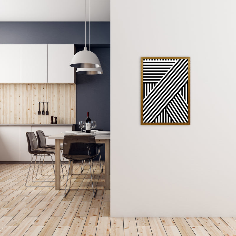 Black and White Large Stripes A2 Print Only