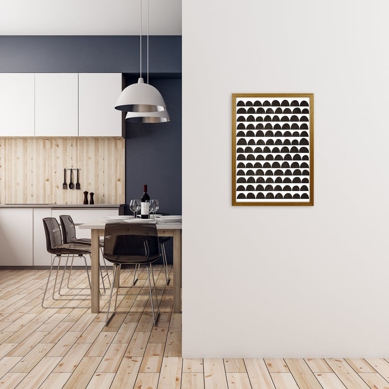 Half Moon Black Texture Original A2 Print Only