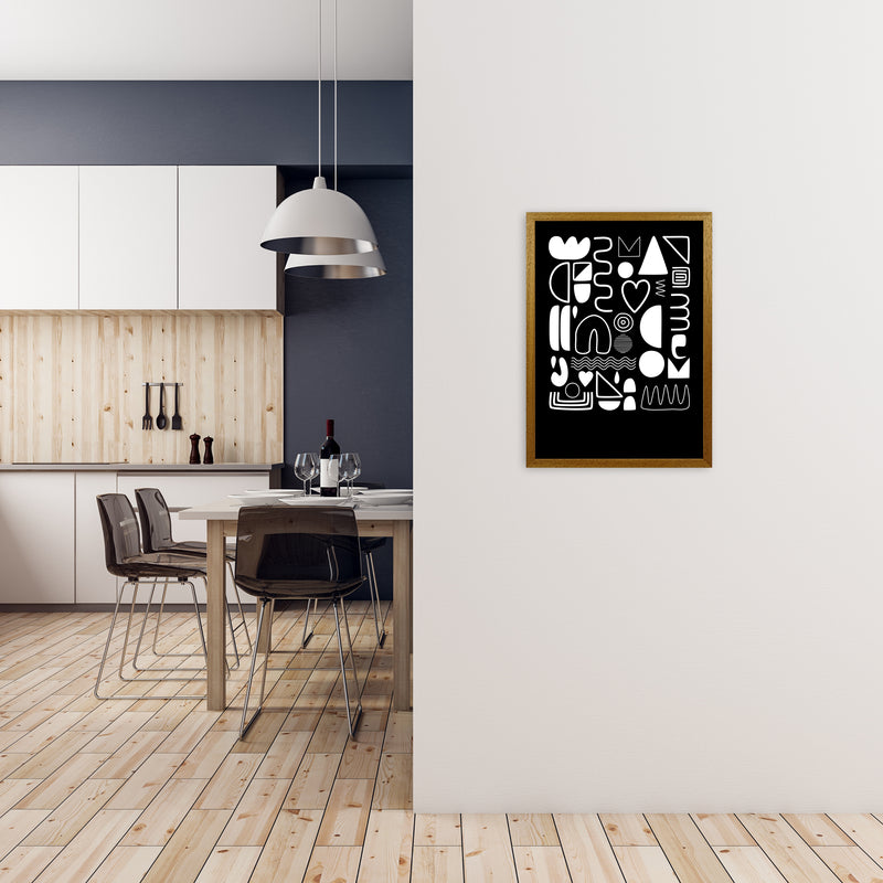 White and Black Scandi Shapes A2 Print Only