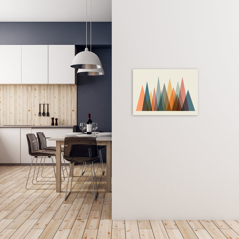 Mid Century Abstract Mountain Original A2 Black Frame