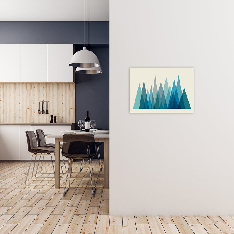 Mid Century Blue Mountains Original A2 Black Frame