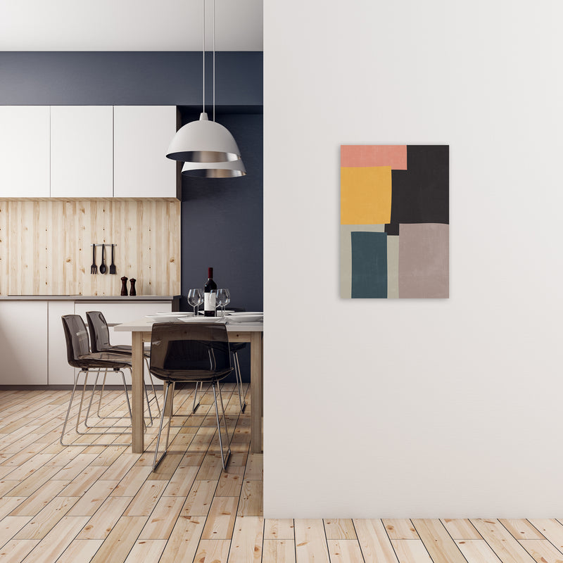 Abstract Block Art Original A2 Black Frame