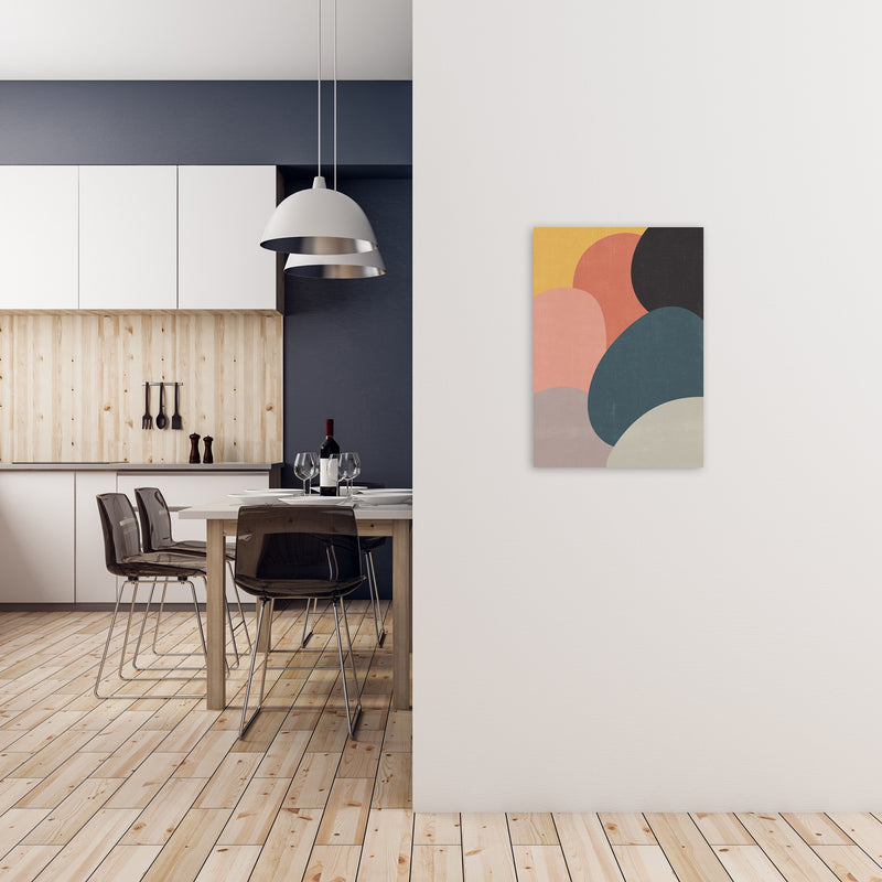 Colorful Abstract Shapes Original A2 Black Frame