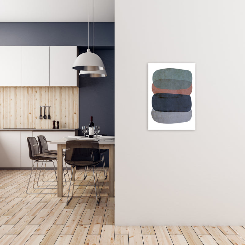 Earth Tones Soft Abstract Shapes A2 Black Frame