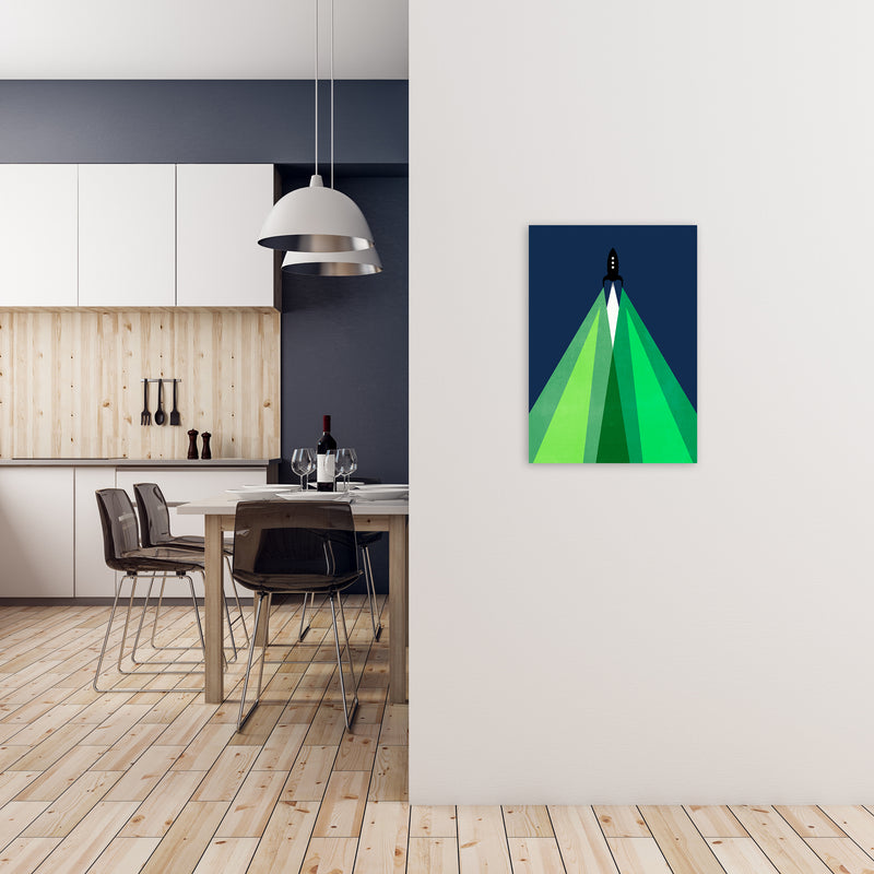 Green and Blue Kids Rocket A2 Black Frame