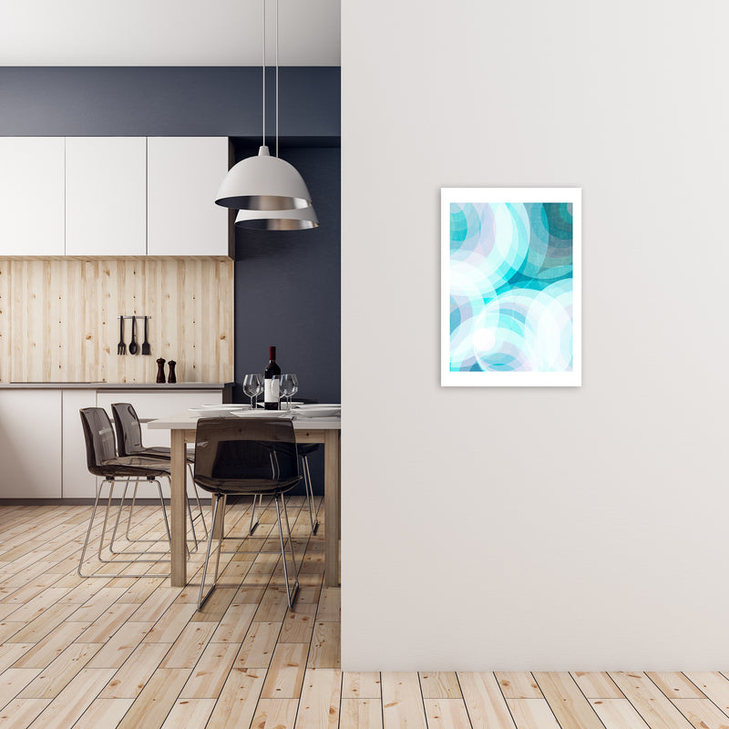 Colorful Purple and Blue Abstract A2 Black Frame