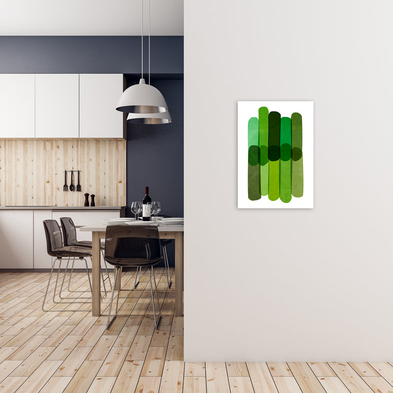 Green Abstract Wall Art Prints A2 Black Frame