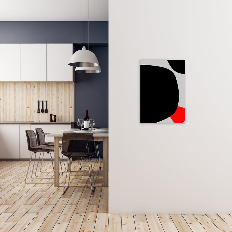 Abstract Black Shapes with Red Original A Art Print by Print Punk Studio A2 Black Frame