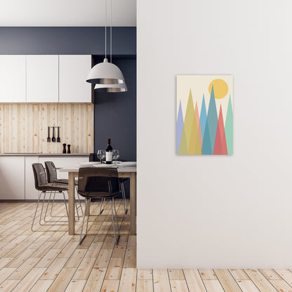 Day and Night Nursery Mid Century Modern Art Prints Day A A2 Black Frame