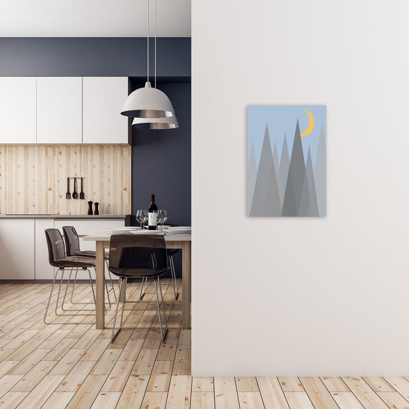 Day and Night Nursery Mid Century Modern Art Prints Night B A2 Black Frame
