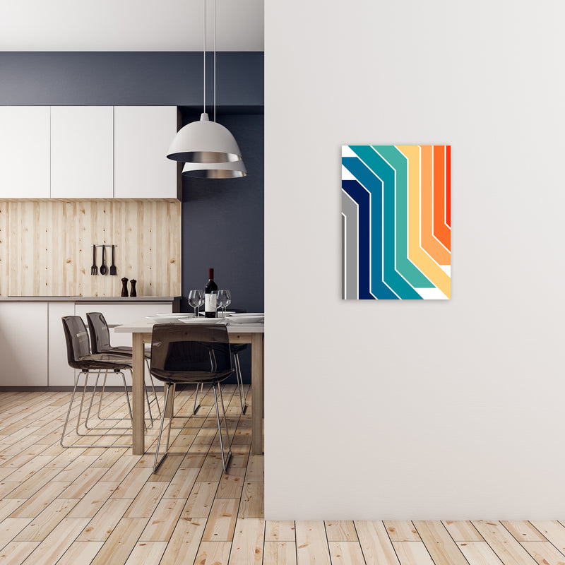 Modern Rainbow Stripes B A2 Black Frame