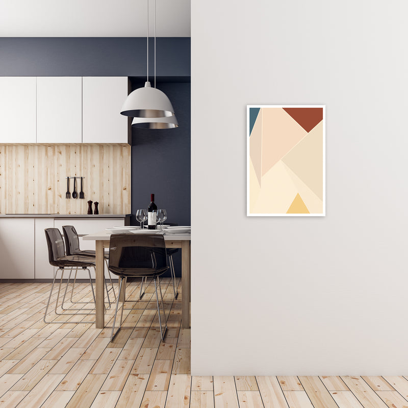 Colour Block Mid Century Art Print A A2 Black Frame
