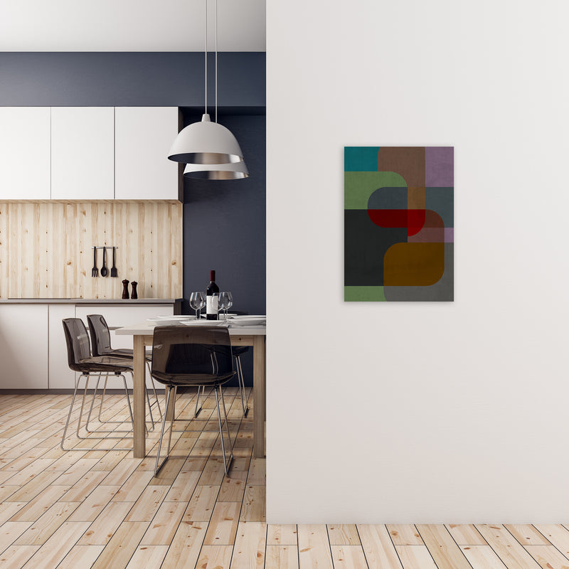 Dark Colourful Abstract Print B A2 Black Frame