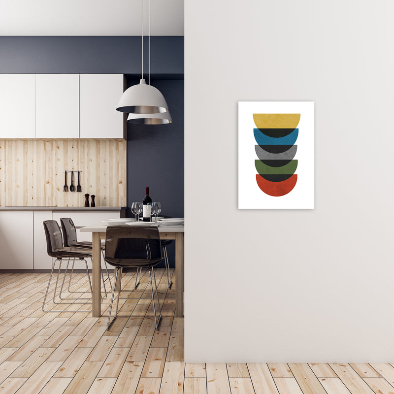 Rainbow Mid Century Print B A2 Black Frame