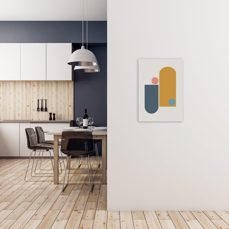 Mid Century Modern Prints on Grey D A2 Black Frame