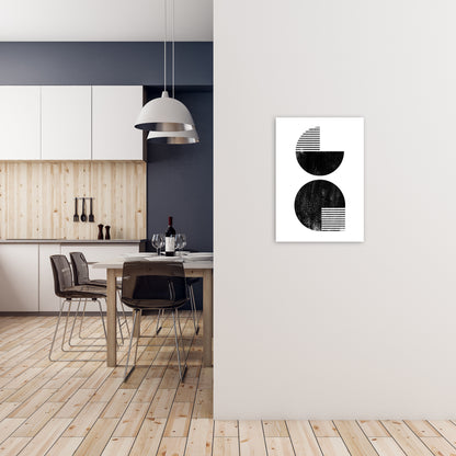 Black and White Mid Century A2 Black Frame