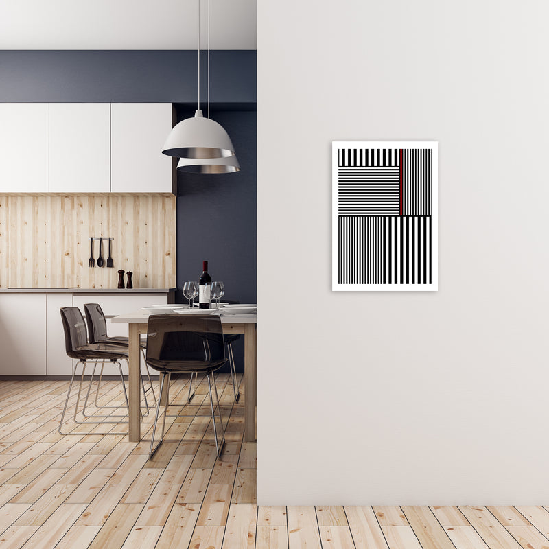 Black and White Stripes with A2 Black Frame