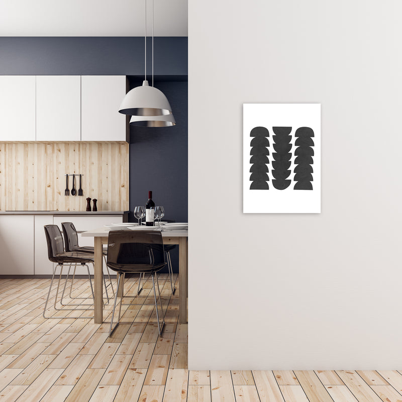 Mid Century Modern Abstract Grunge A2 Black Frame