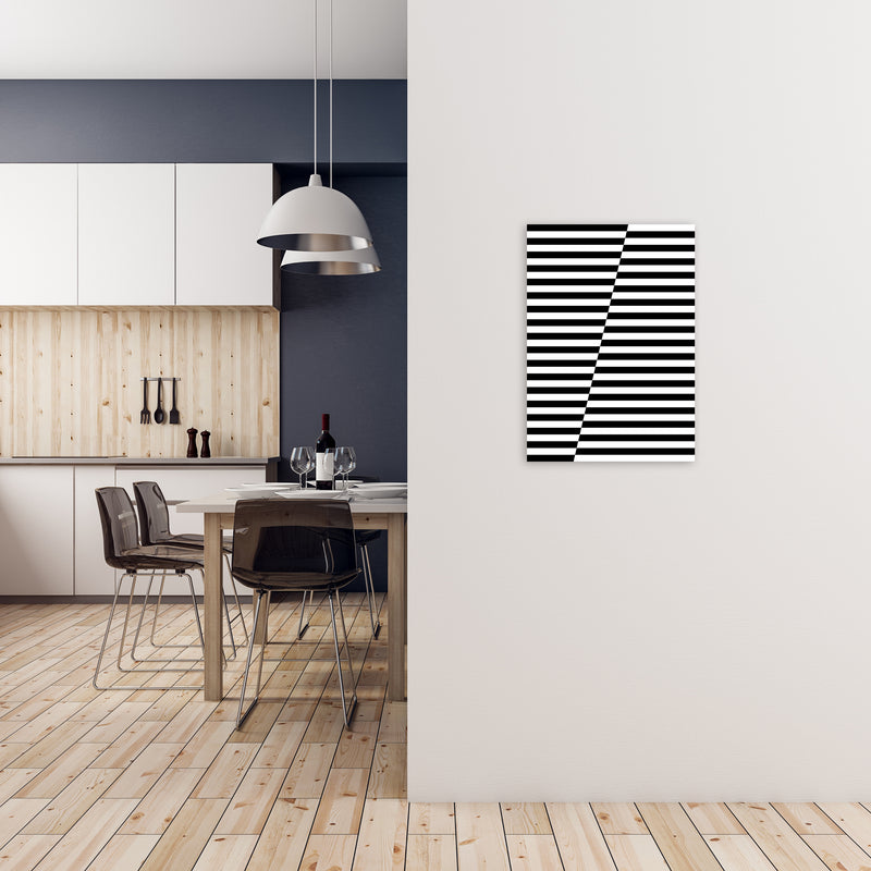 Black and White Stripe ALT A2 Black Frame