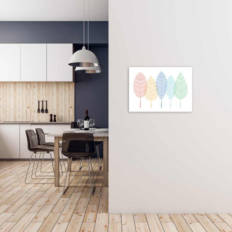 Scandinavian Colorful Leaves in Landscape A2 Black Frame