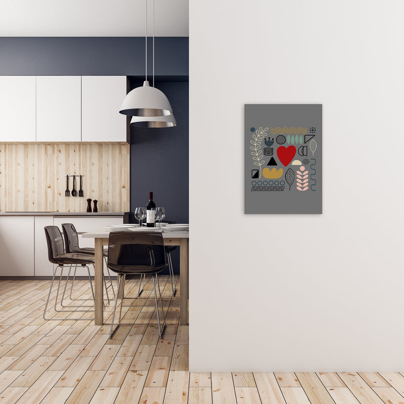 Scandnavian Shapes on Grey Original A2 Black Frame